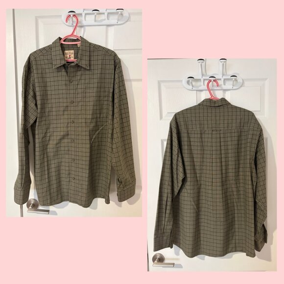 RedHead Men's Wrinkle-Free Easy-Care Long-Sleeve Shirt, Green Plaid, Size L - Picture 3 of 3